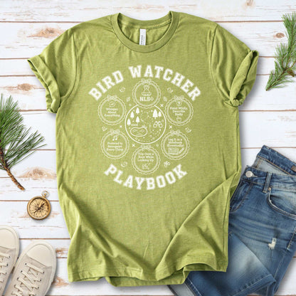 Bird Watcher Playbook T-Shirt – Funny Birding Nature Humor Tee