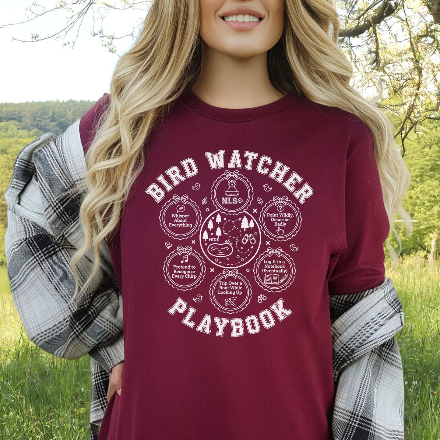 Bird Watcher Playbook T-Shirt – Funny Birding Nature Humor Tee