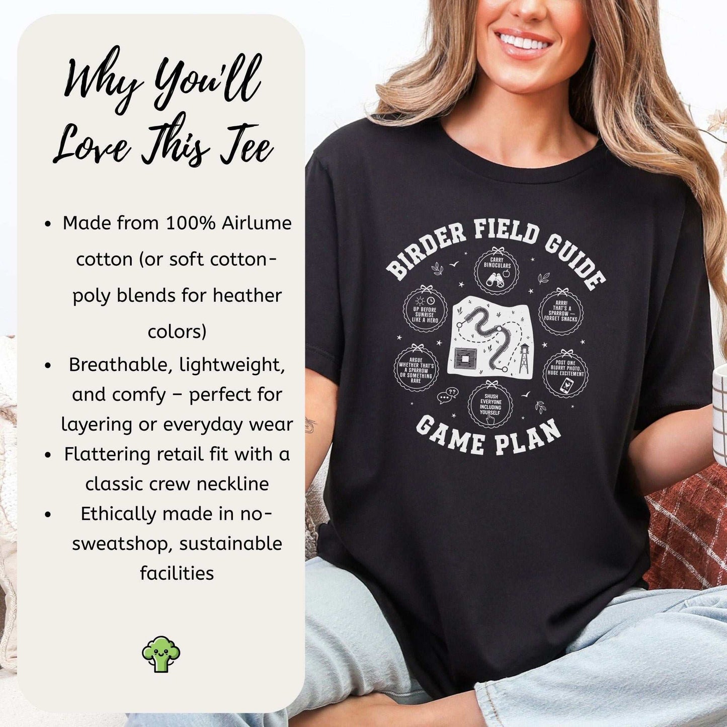 Birder Field Guide Game Plan T-Shirt – Funny Birding Adventure Tee