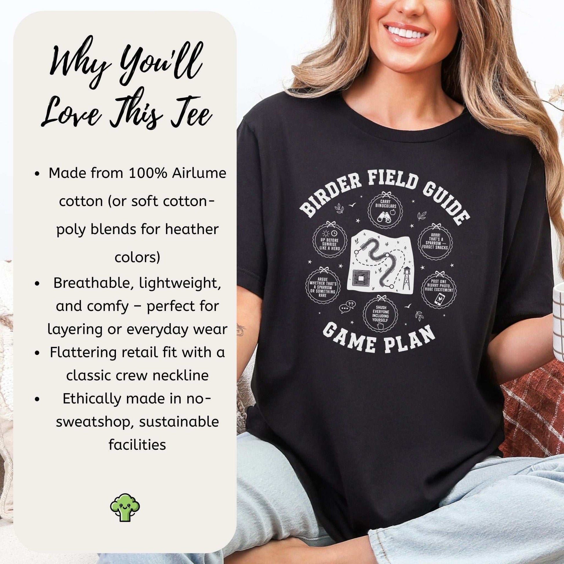 Birder Field Guide Game Plan T-Shirt – Funny Birding Adventure Tee