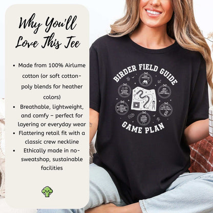 Birder Field Guide Game Plan T-Shirt – Funny Birding Adventure Tee