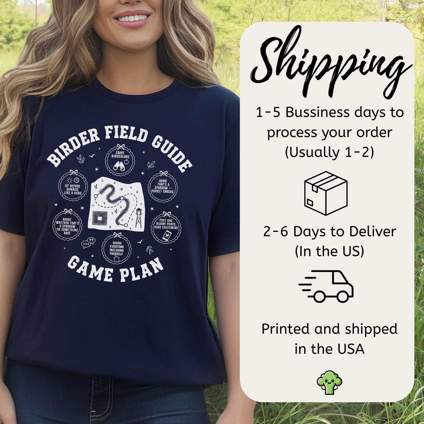 Birder Field Guide Game Plan T-Shirt – Funny Birding Adventure Tee