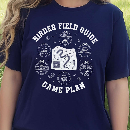 Birder Field Guide Game Plan T-Shirt – Funny Birding Adventure Tee