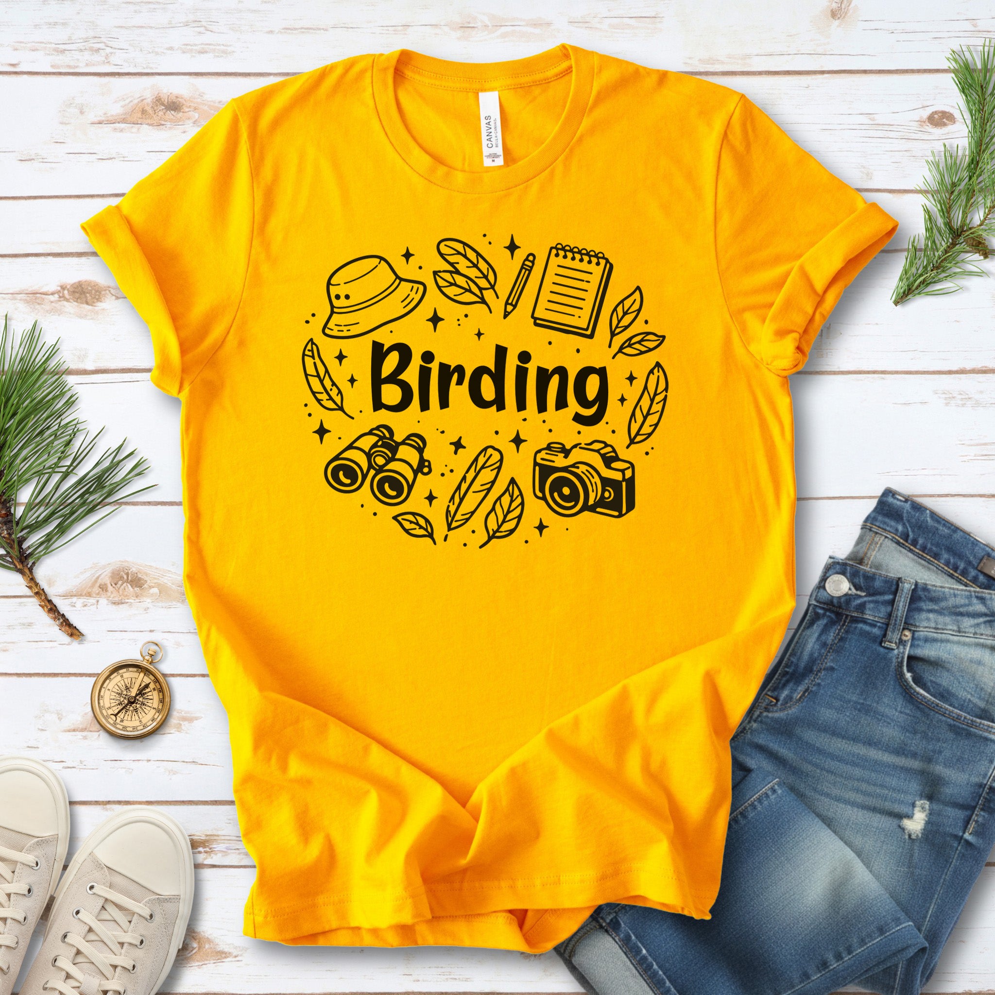 Birding Essentials Doodle Nature Lover T-Shirt