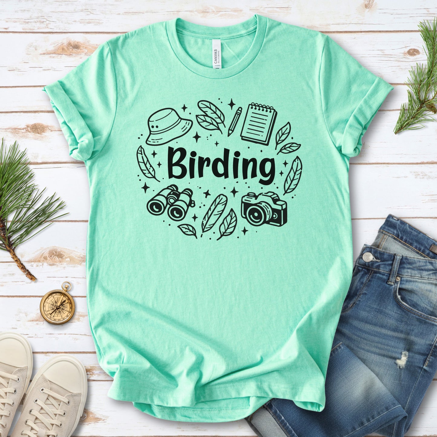 Birding Essentials Doodle Nature Lover T-Shirt
