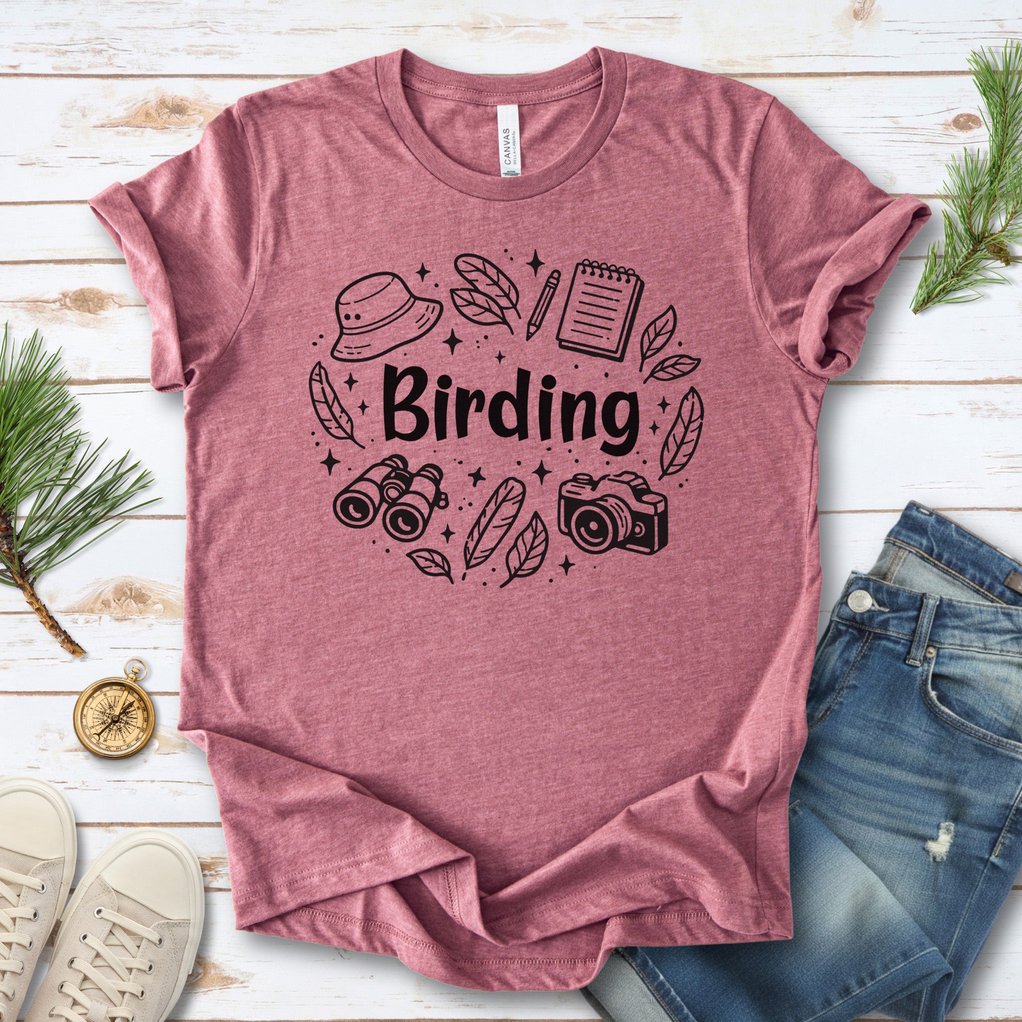 Birding Essentials Doodle Nature Lover T-Shirt