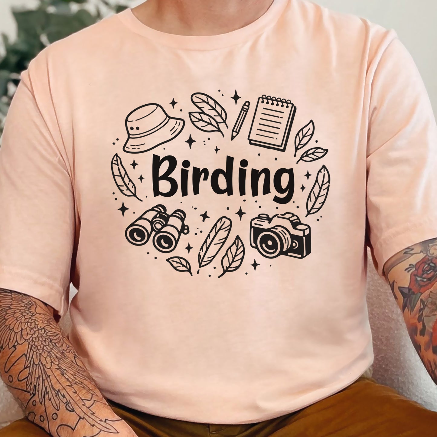 Birding Essentials Doodle Nature Lover T-Shirt