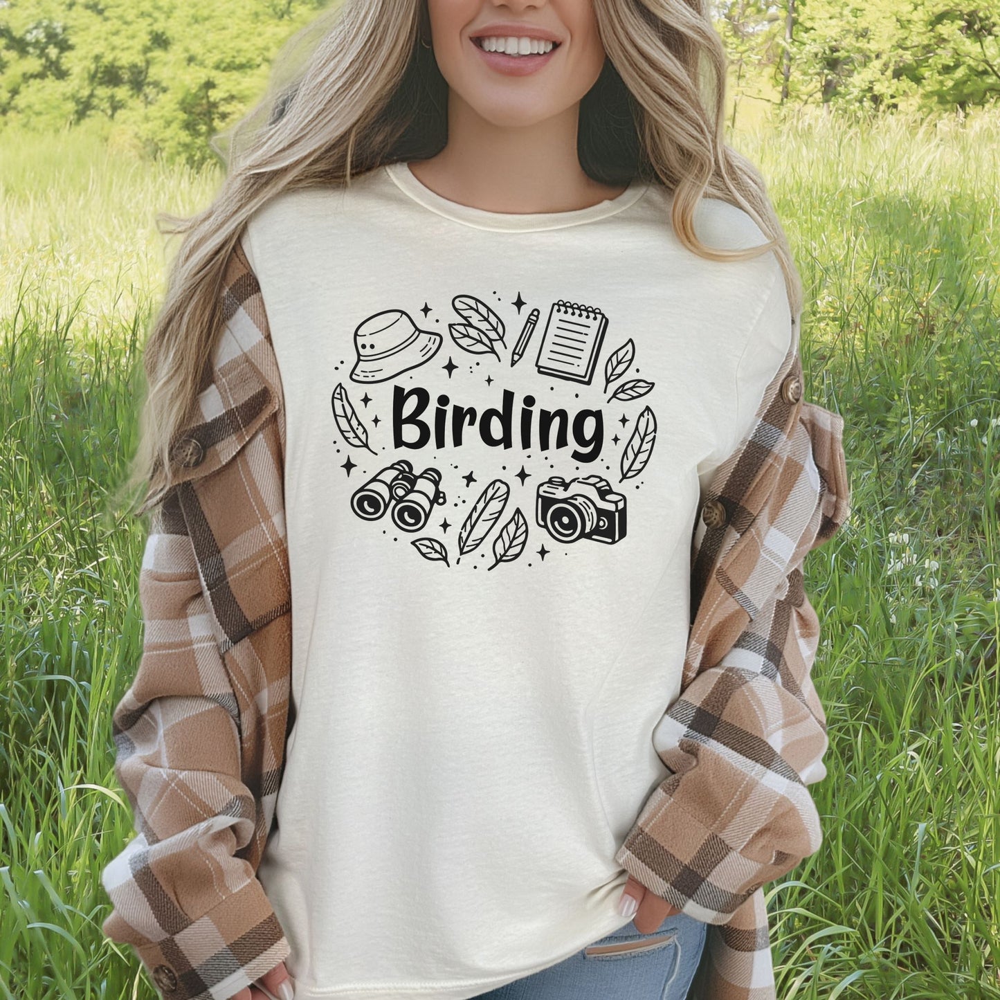 Birding Essentials Doodle Nature Lover T-Shirt