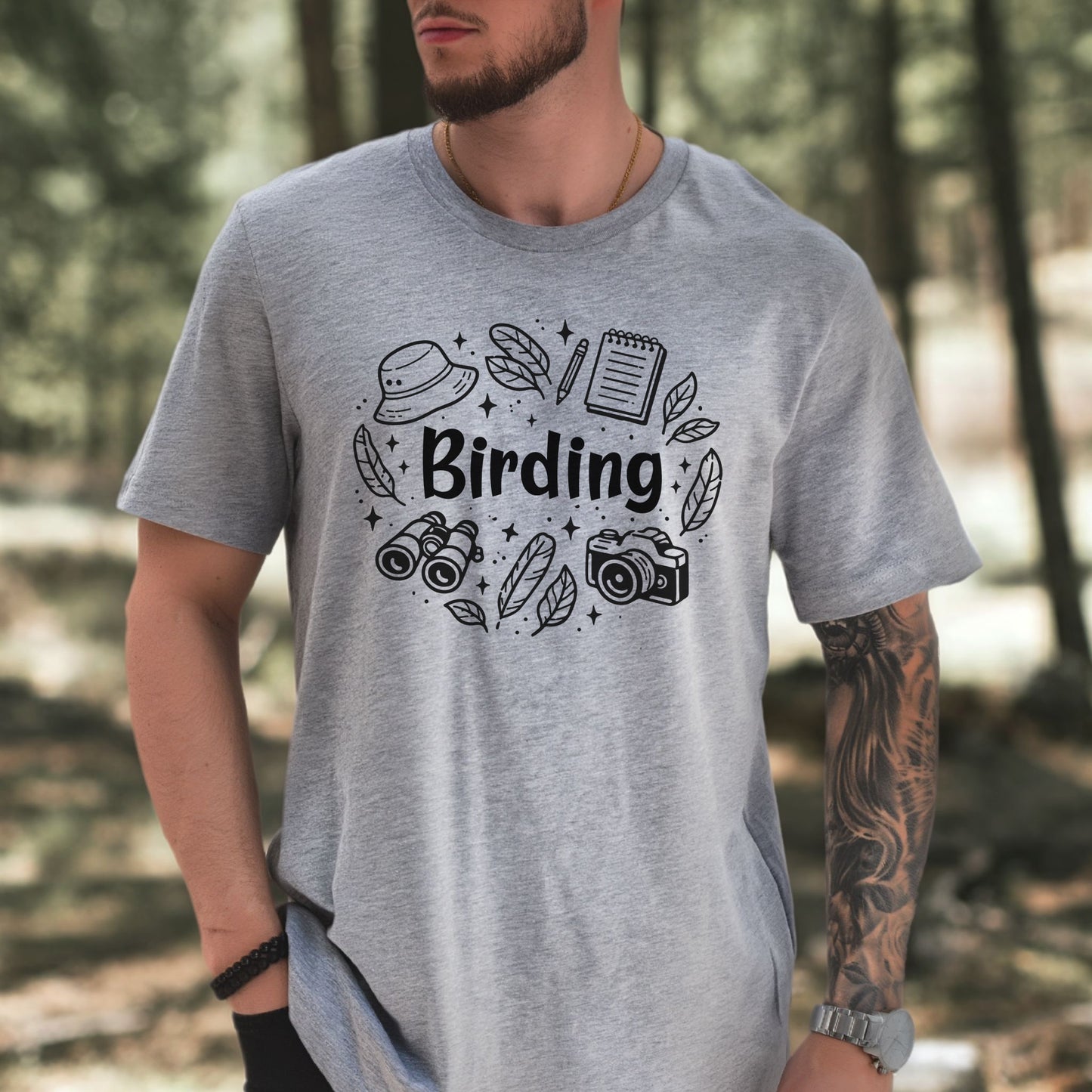 Birding Essentials Doodle Nature Lover T-Shirt