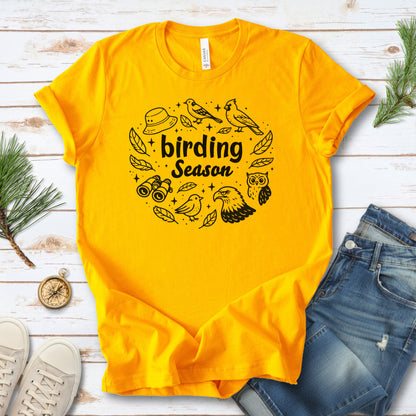 Birding Season Cute Birdwatcher Doodle T-Shirt