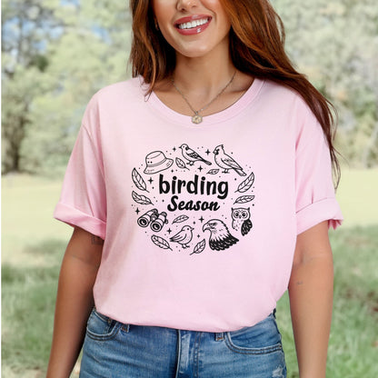 Birding Season Cute Birdwatcher Doodle T-Shirt