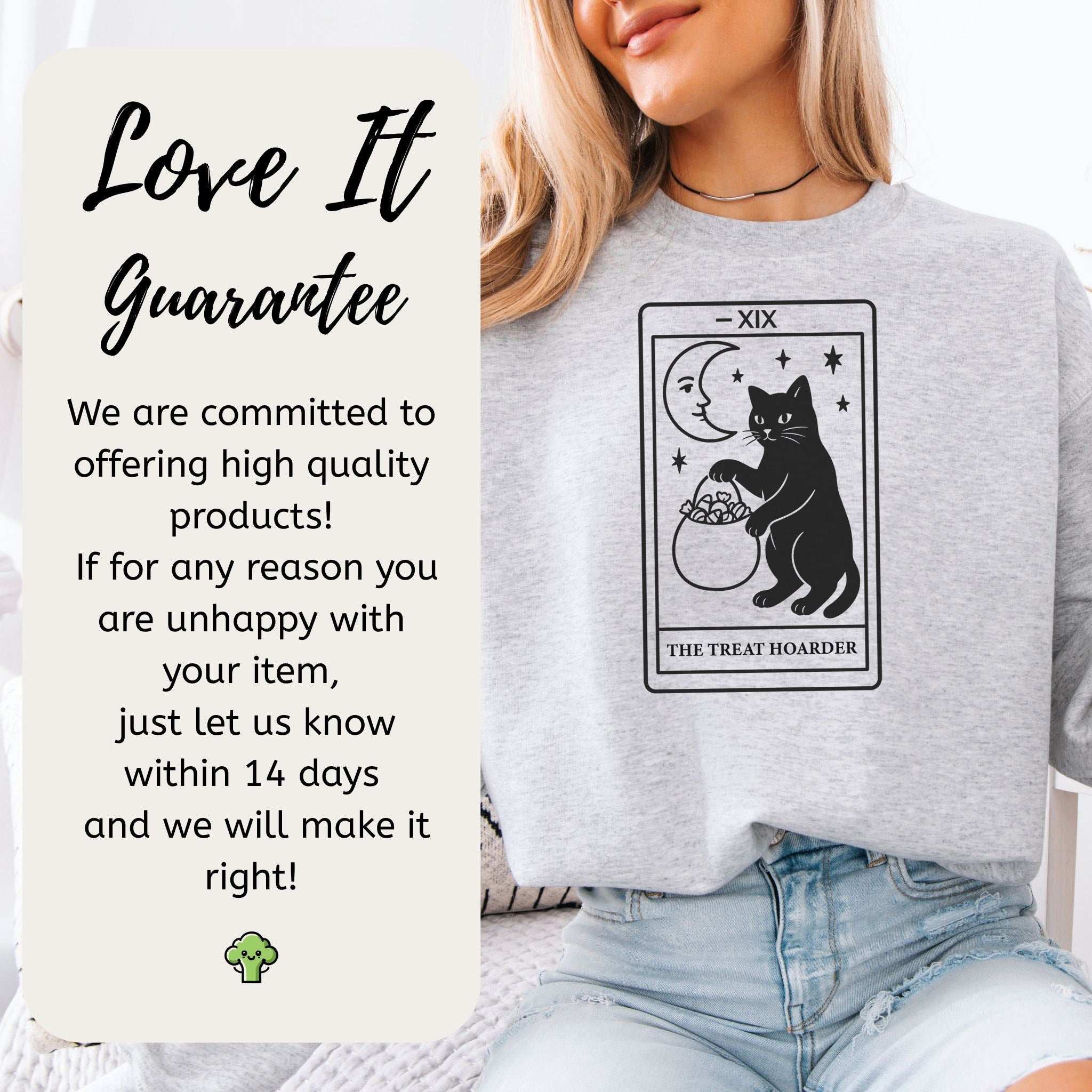 The Treat Hoarder Sweatshirt – Black Cat Tarot Card Halloween Magic