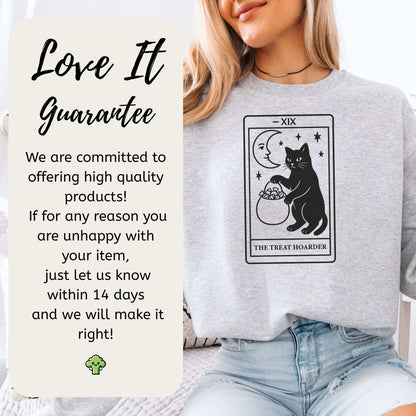 The Treat Hoarder Sweatshirt – Black Cat Tarot Card Halloween Magic