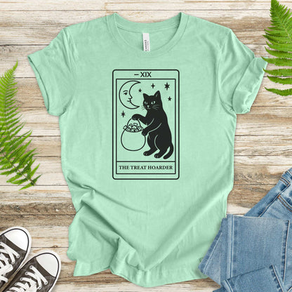 The Treat Hoarder T-Shirt – Black Cat Tarot Card Halloween Magic