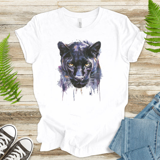 Watercolor Black Panther T-Shirt – Majestic Jungle Spirit Animal Tee