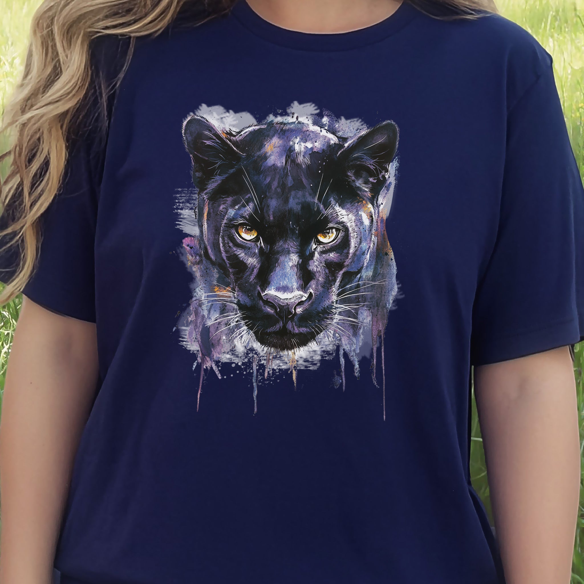 Watercolor Black Panther T-Shirt – Majestic Jungle Spirit Animal Tee