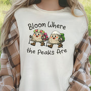 Bloom Where the Peaks Are T-Shirt Funny Mountain Hiking Flower Gift