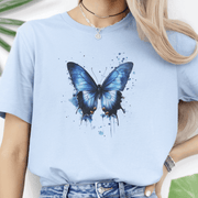 Blue Butterfly Watercolor T-Shirt