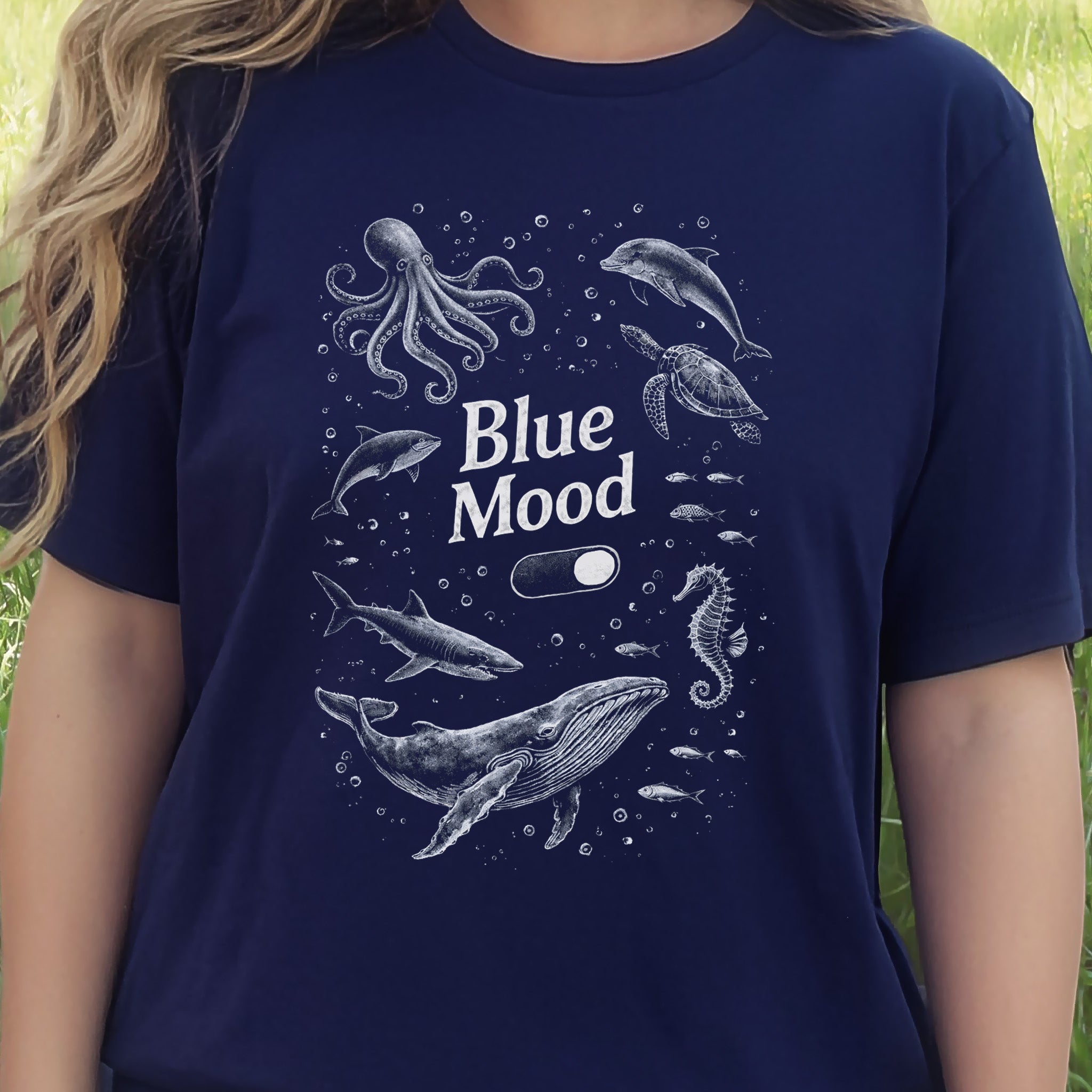 Blue Mood Vintage Sea Life Adventure T-Shirt