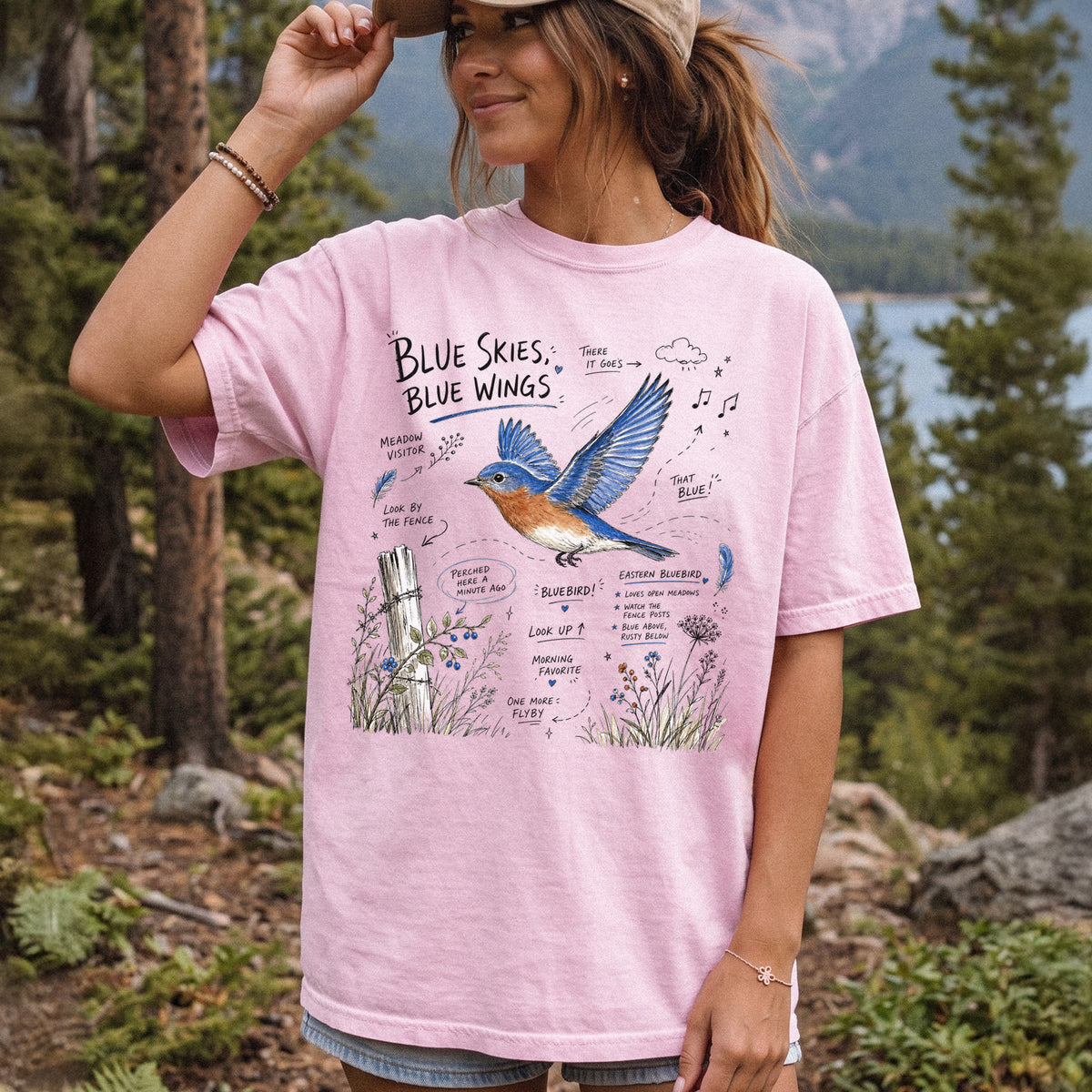 Blue Skies Blue Wings Comfort Colors Shirt – Eastern Bluebird Tee