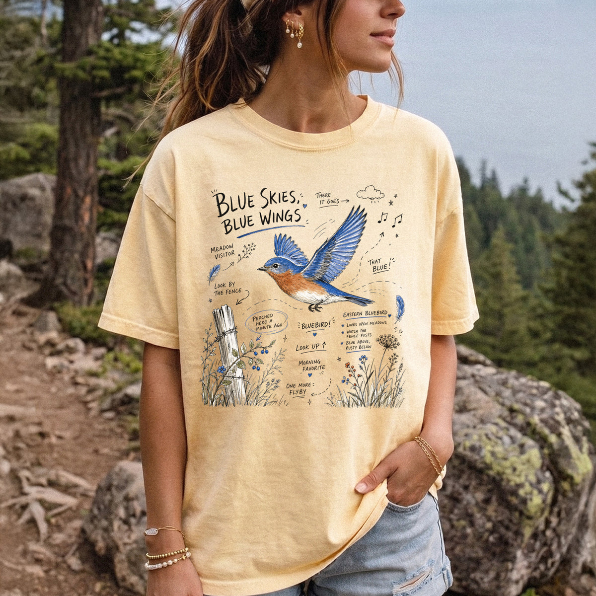 Blue Skies Blue Wings Comfort Colors Shirt – Eastern Bluebird Tee