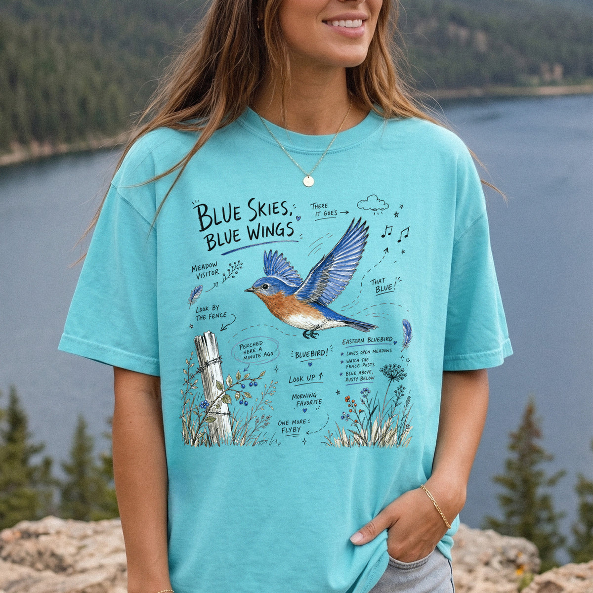 Blue Skies Blue Wings Comfort Colors Shirt – Eastern Bluebird Tee