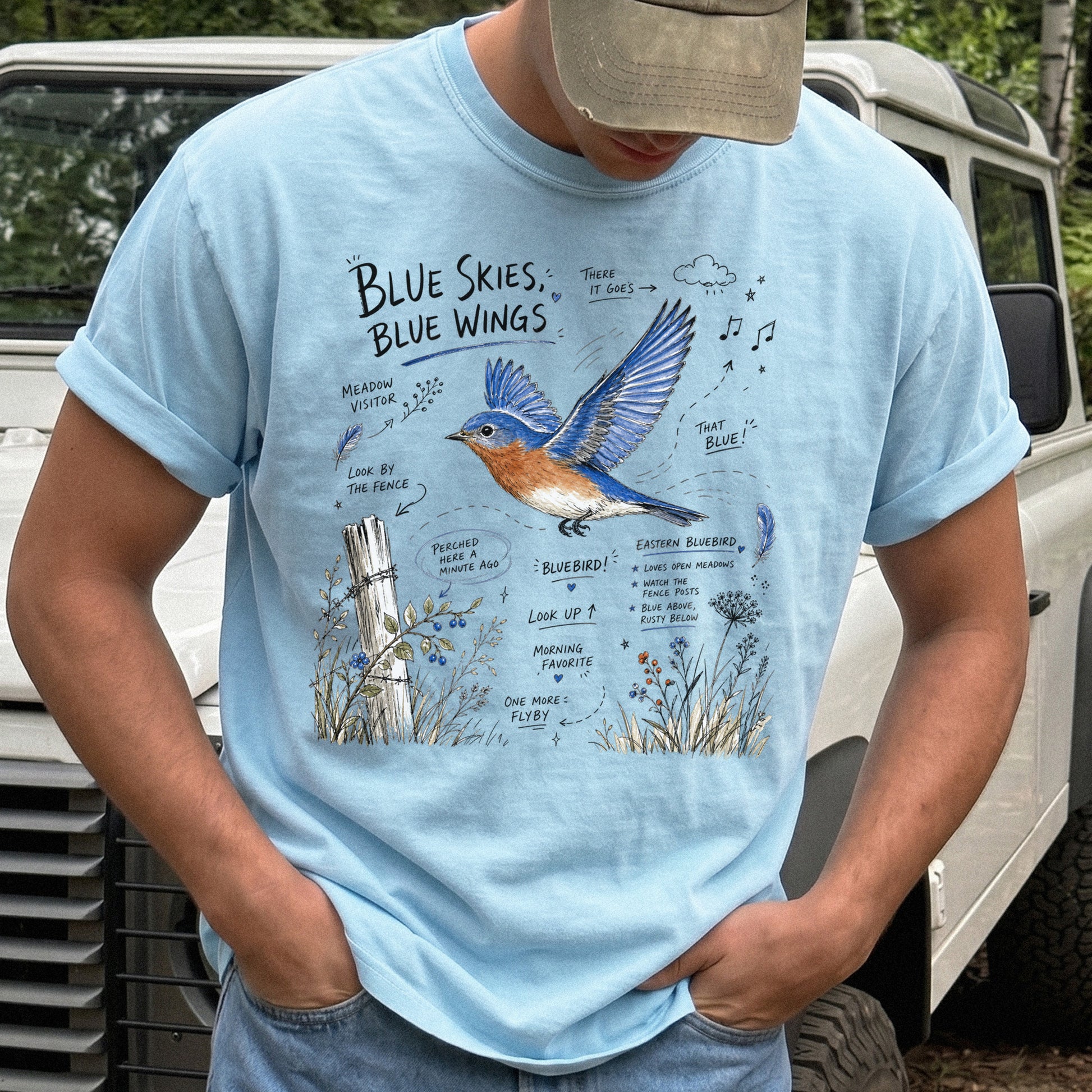 Blue Skies Blue Wings Comfort Colors Shirt – Eastern Bluebird Tee