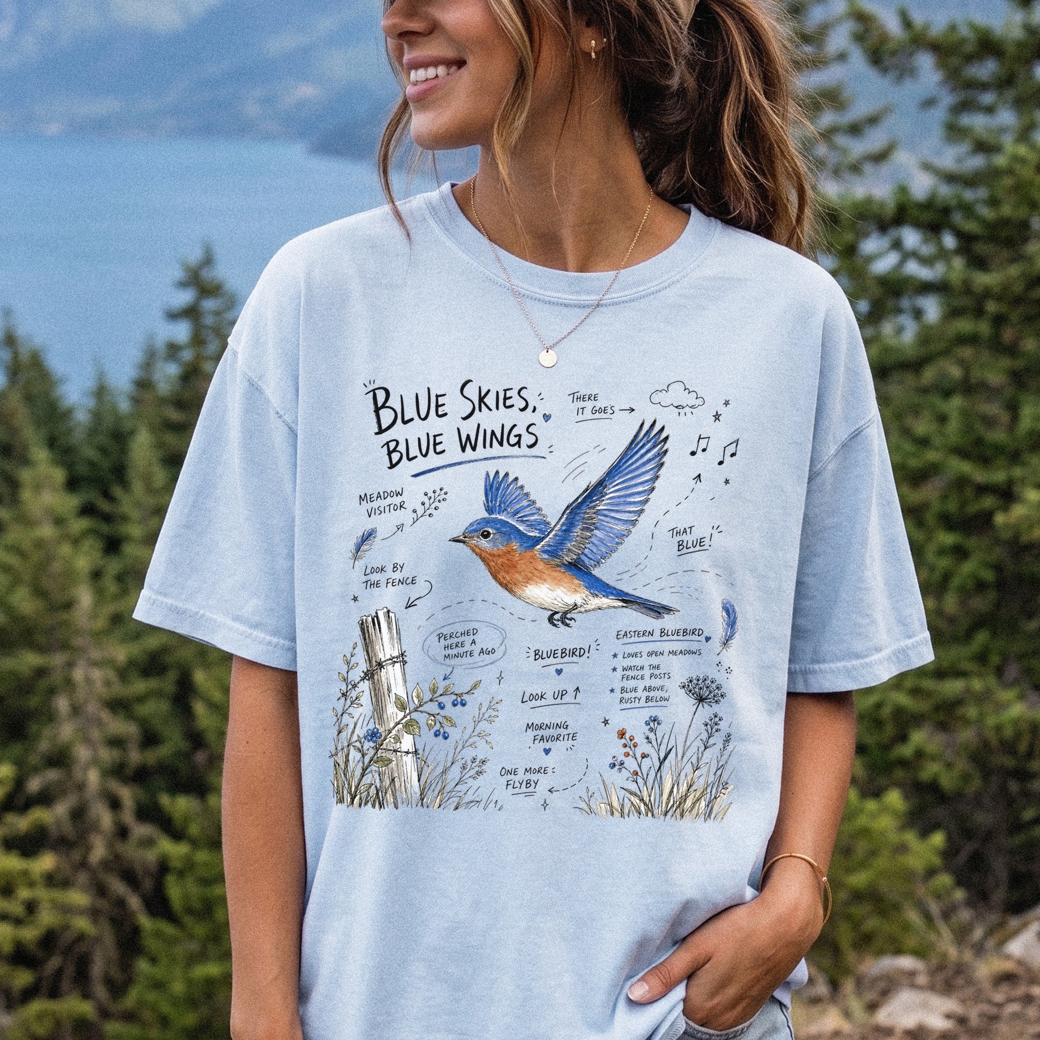 Blue Skies Blue Wings Comfort Colors Shirt – Eastern Bluebird Tee