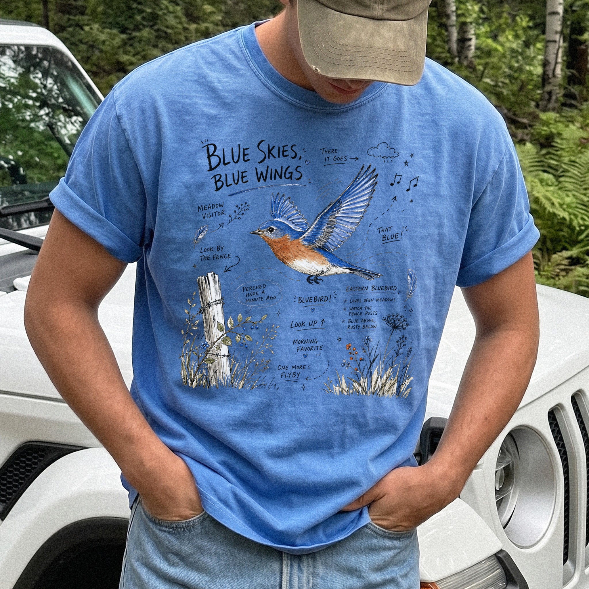 Blue Skies Blue Wings Comfort Colors Shirt – Eastern Bluebird Tee