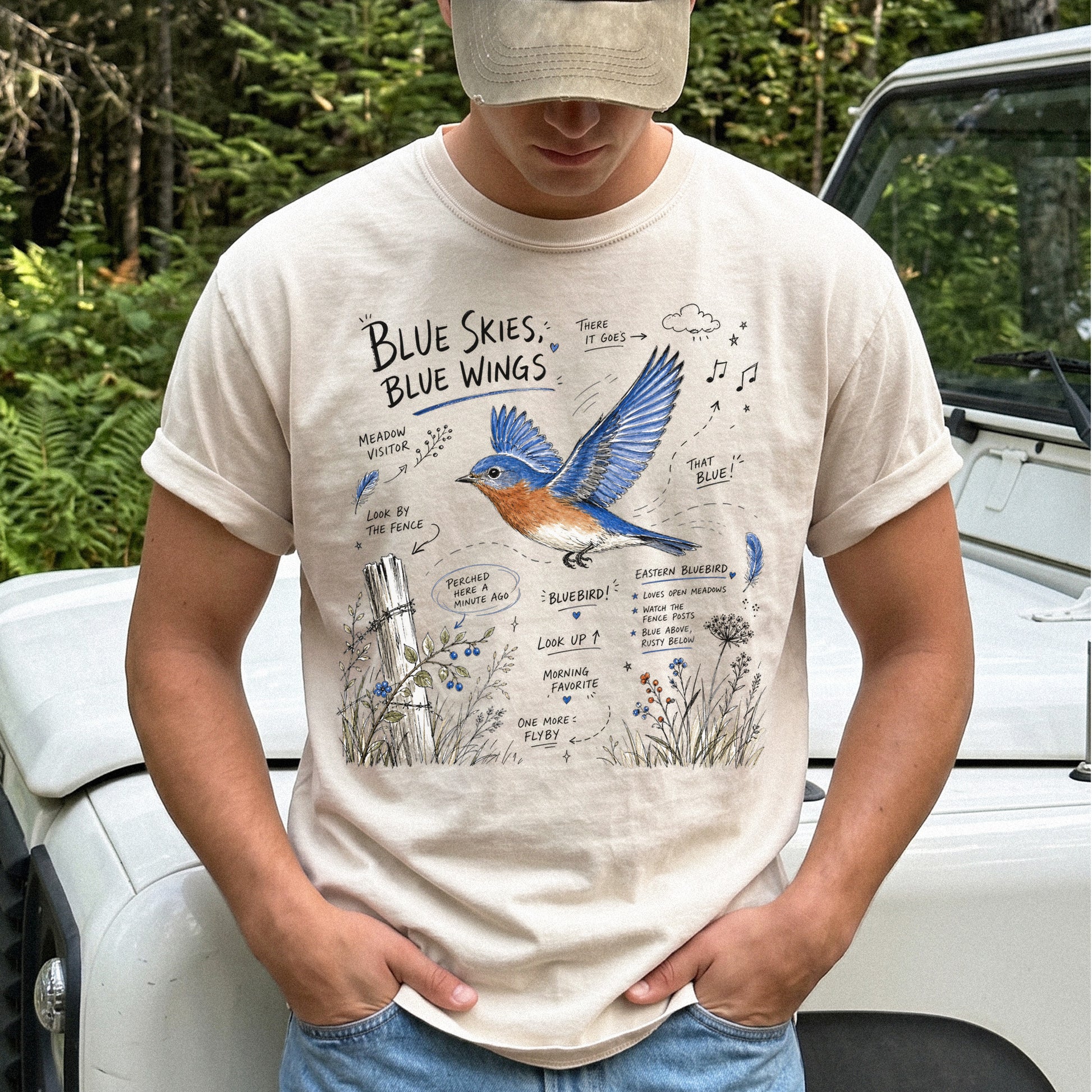 Blue Skies Blue Wings Comfort Colors Shirt – Eastern Bluebird Tee