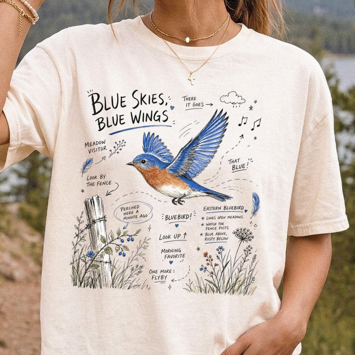 Blue Skies Blue Wings Comfort Colors Shirt – Eastern Bluebird Tee