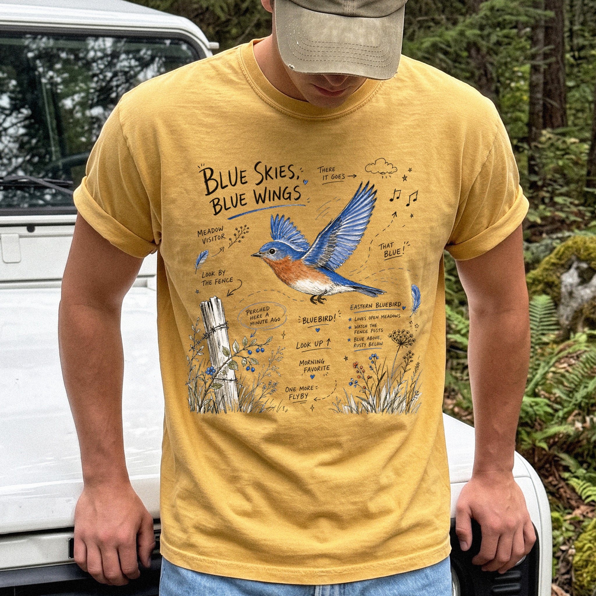 Blue Skies Blue Wings Comfort Colors Shirt – Eastern Bluebird Tee