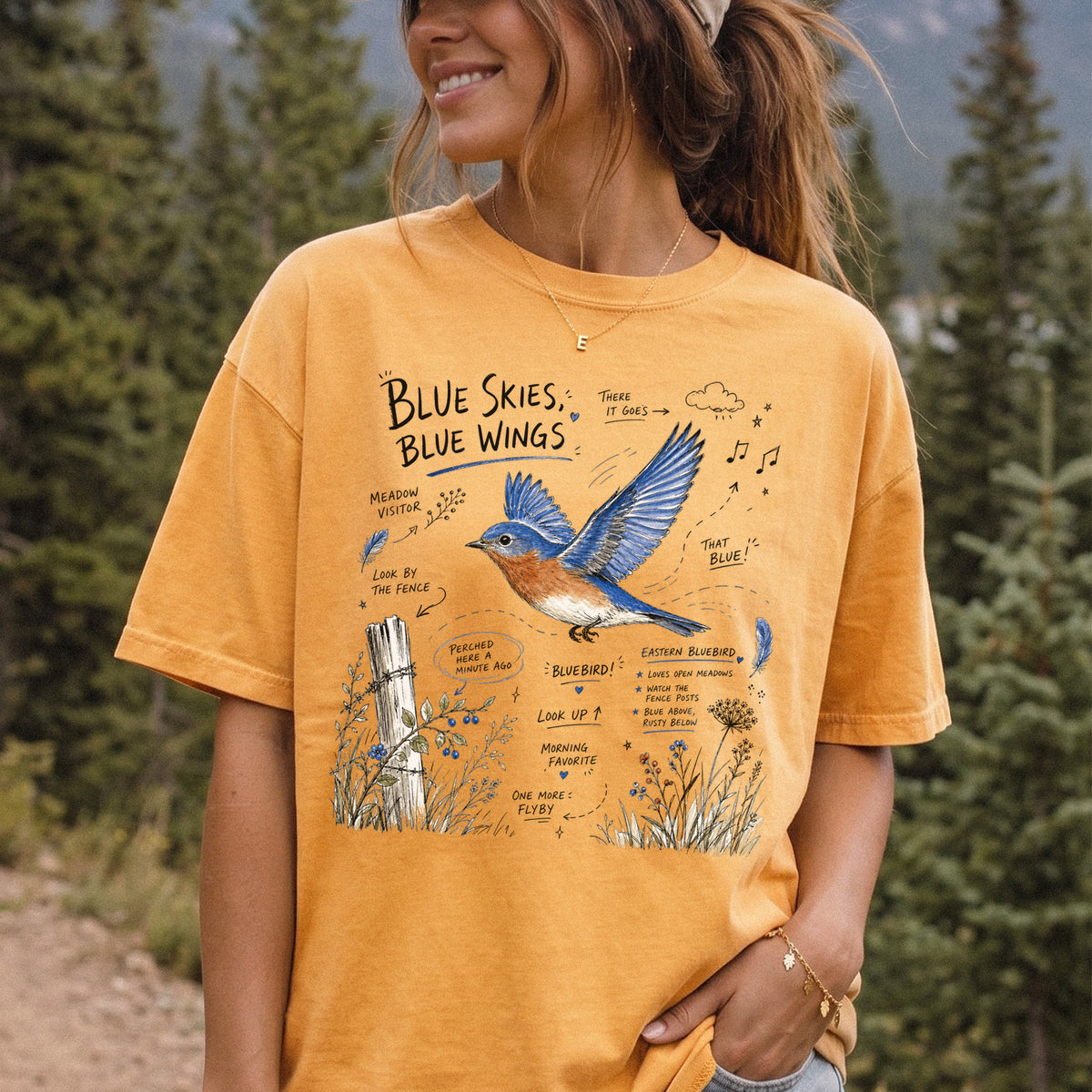 Blue Skies Blue Wings Comfort Colors Shirt – Eastern Bluebird Tee