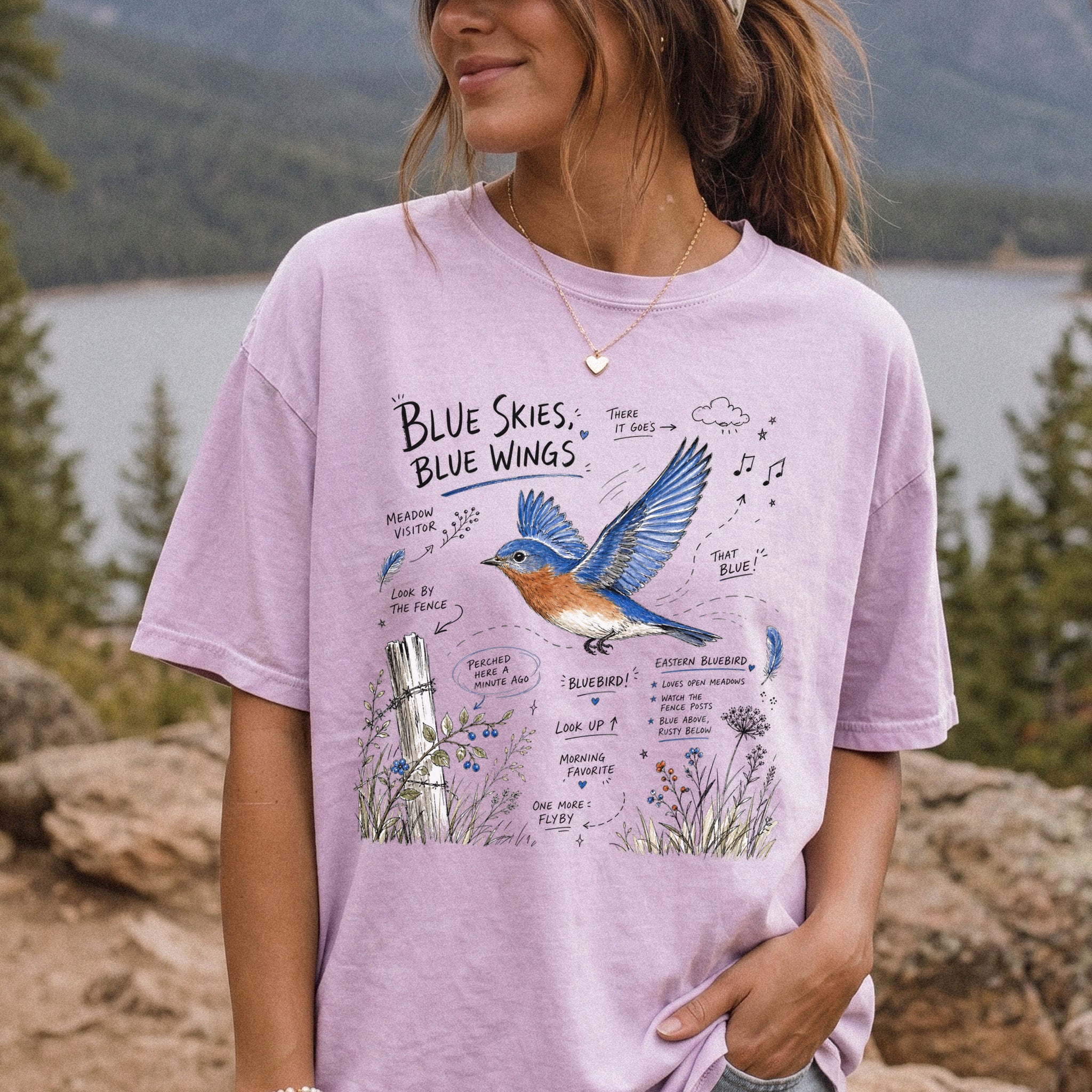 Blue Skies Blue Wings Comfort Colors Shirt – Eastern Bluebird Tee