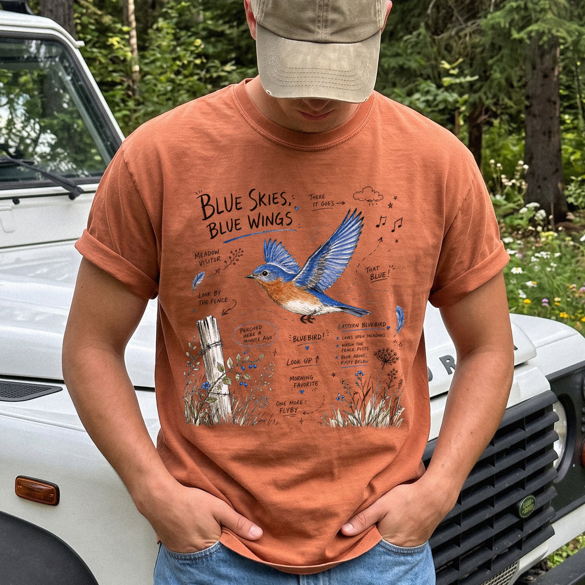 Blue Skies Blue Wings Comfort Colors Shirt – Eastern Bluebird Tee