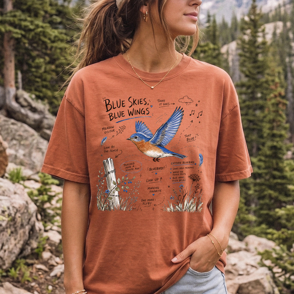 Blue Skies Blue Wings Comfort Colors Shirt – Eastern Bluebird Tee