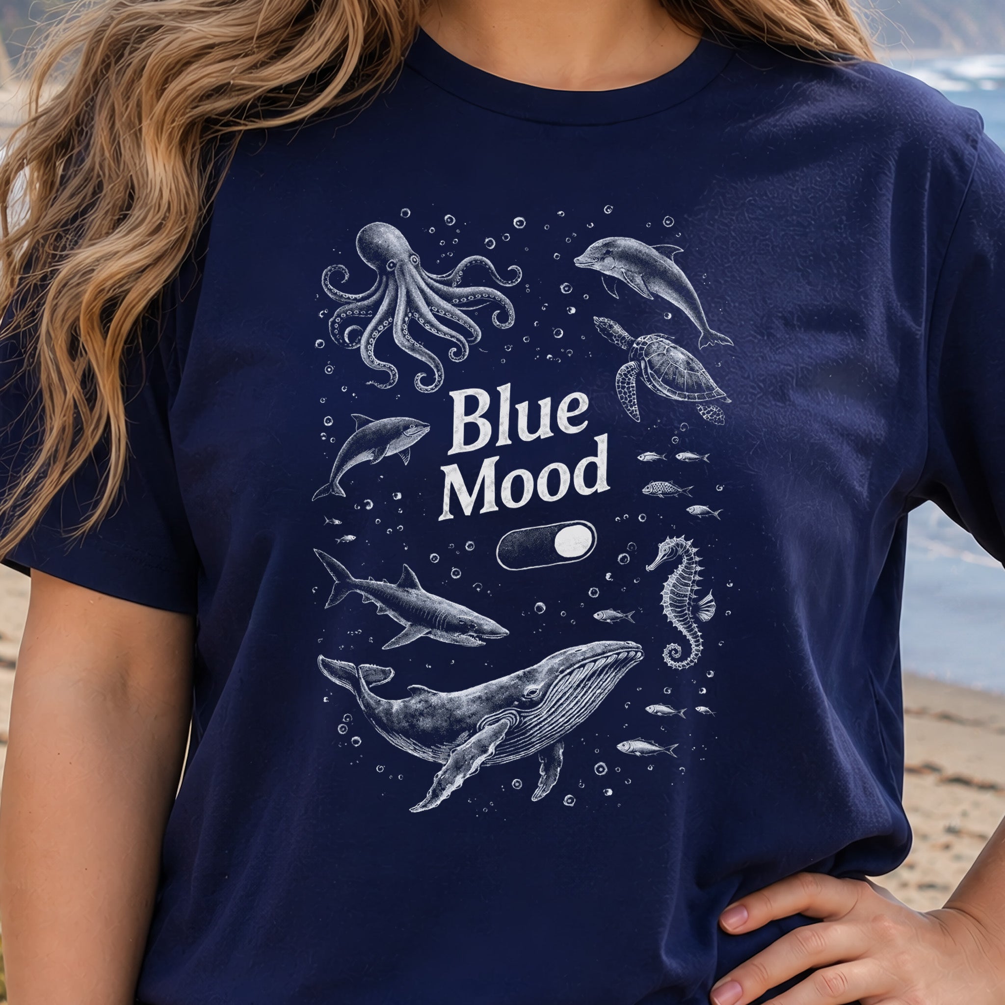 Blue Mood Vintage Sea Life Adventure T-Shirt