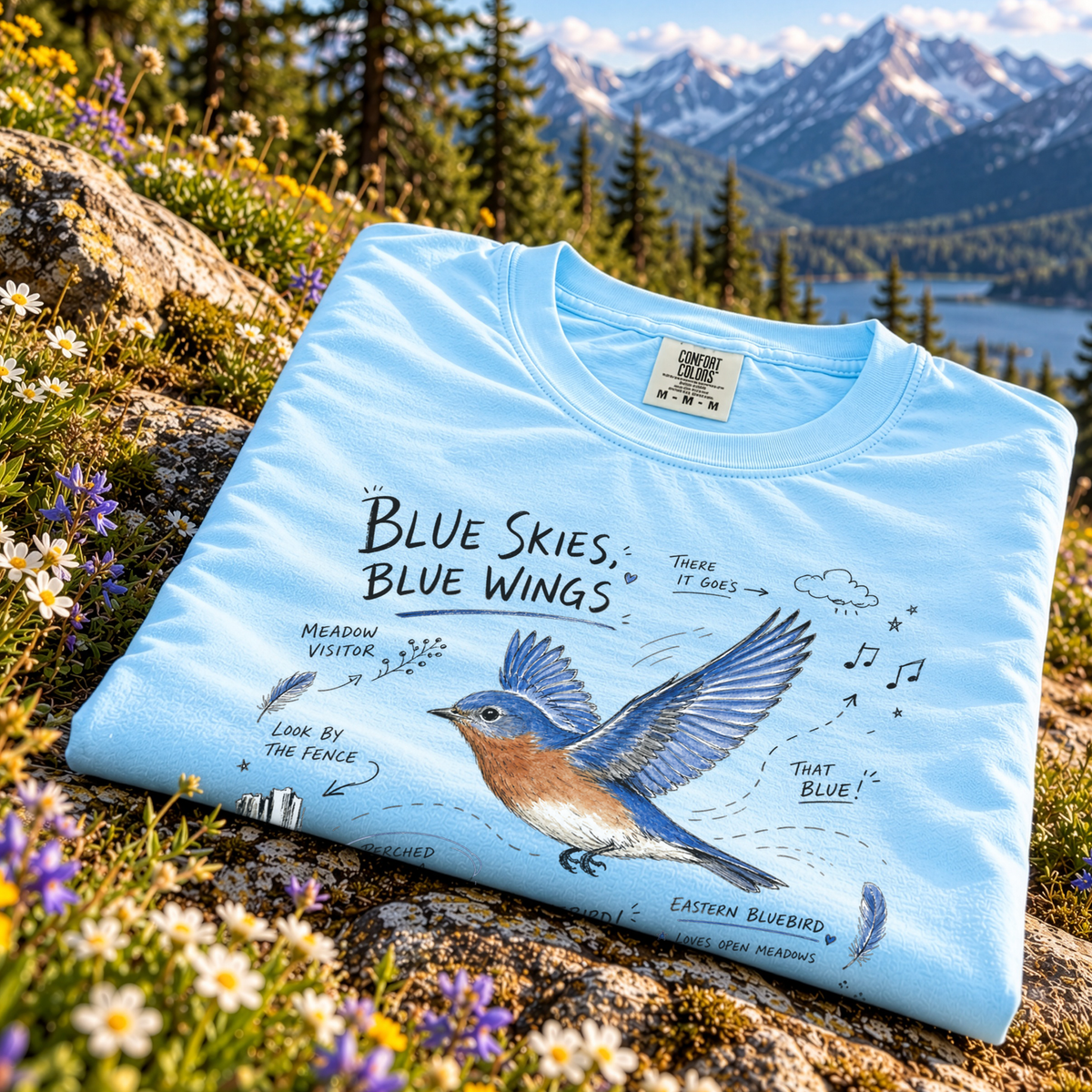 Blue Skies Blue Wings Comfort Colors Shirt – Eastern Bluebird Tee