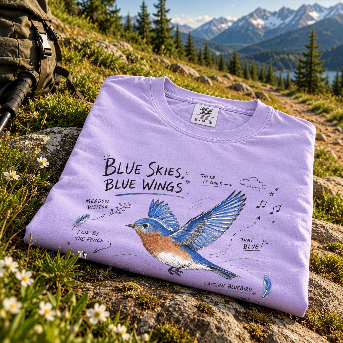 Blue Skies Blue Wings Comfort Colors Shirt – Eastern Bluebird Tee