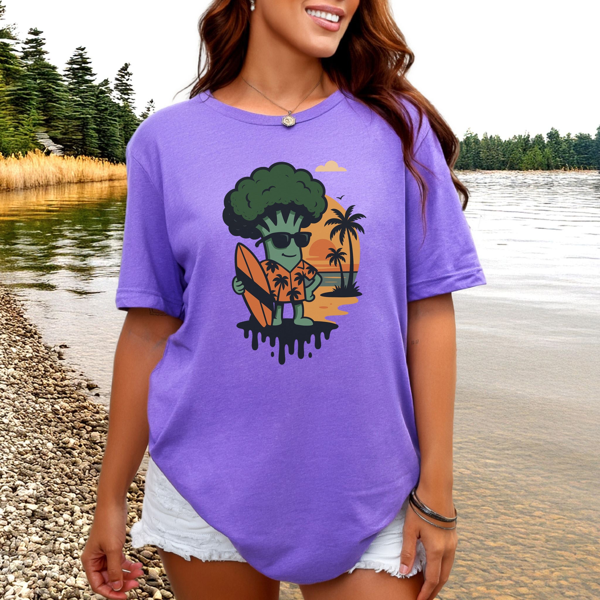 Surf's Up Broccoli Dude T-Shirt – Funny Veggie Surf Shirt