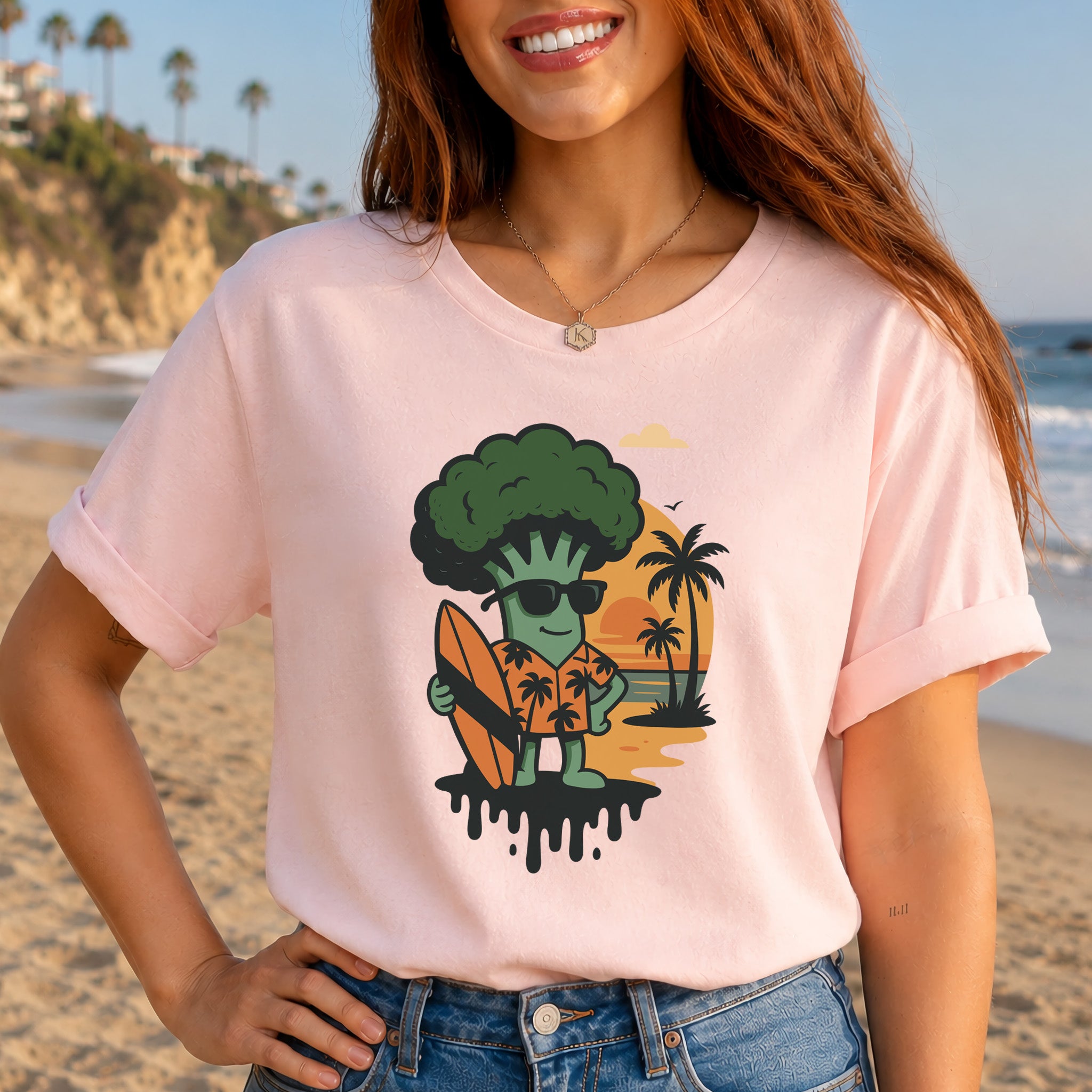 Surf's Up Broccoli Dude T-Shirt – Funny Veggie Surf Shirt