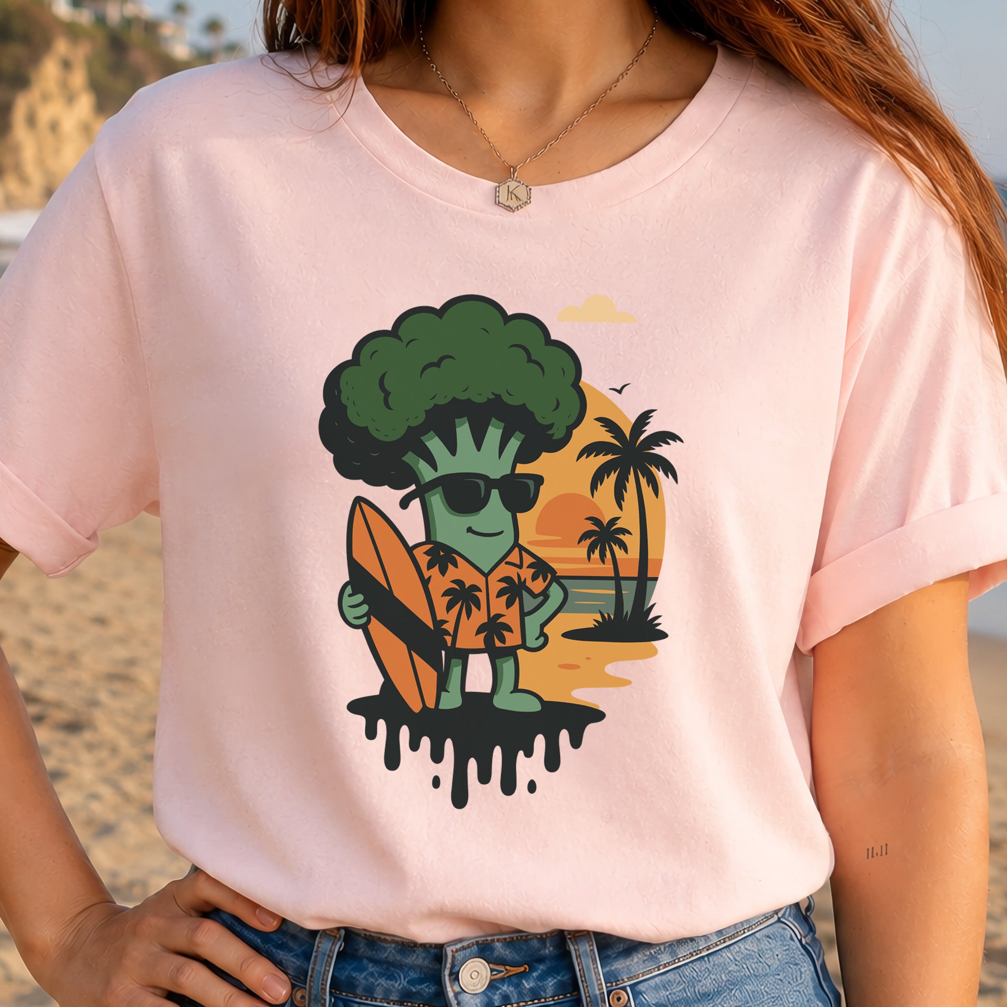 Surf's Up Broccoli Dude T-Shirt – Funny Veggie Surf Shirt