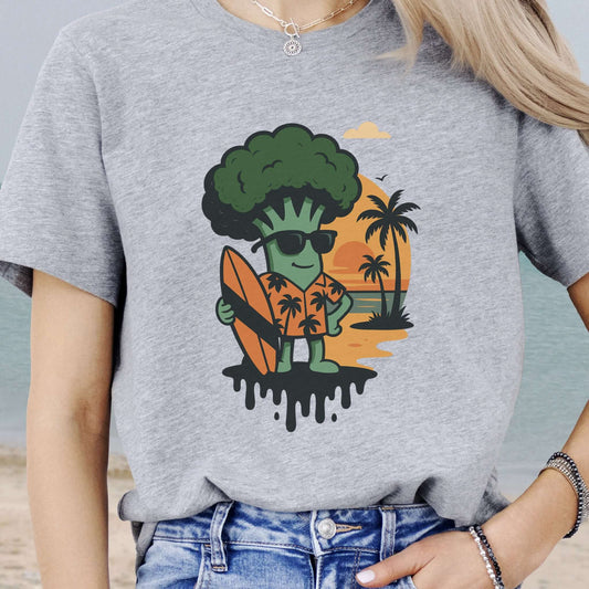 Surf's Up Broccoli Dude T-Shirt – Funny Veggie Surf Shirt