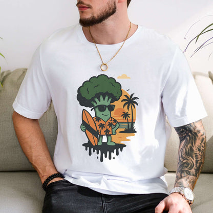 Surf's Up Broccoli Dude T-Shirt – Funny Veggie Surf Shirt