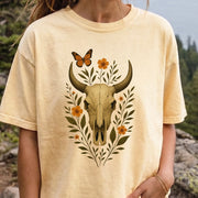 Western Bloom Bull Skull Comfort Colors Shirt