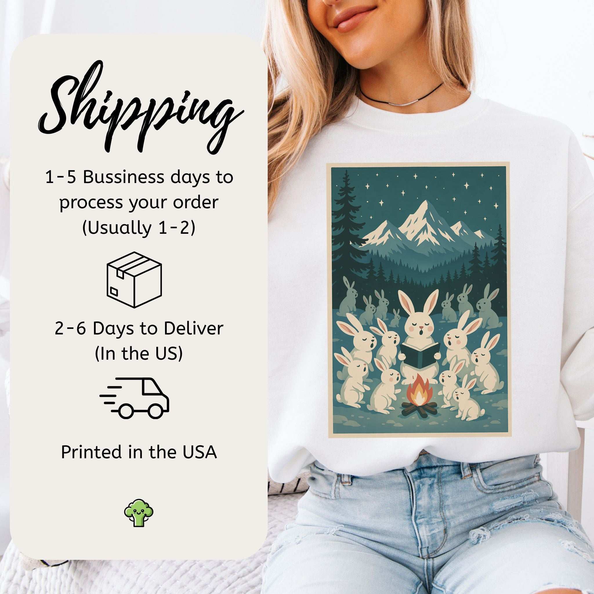 Campfire Cocoa Critters Sweatshirt – Raccoon & Reindeer Christmas Vibes