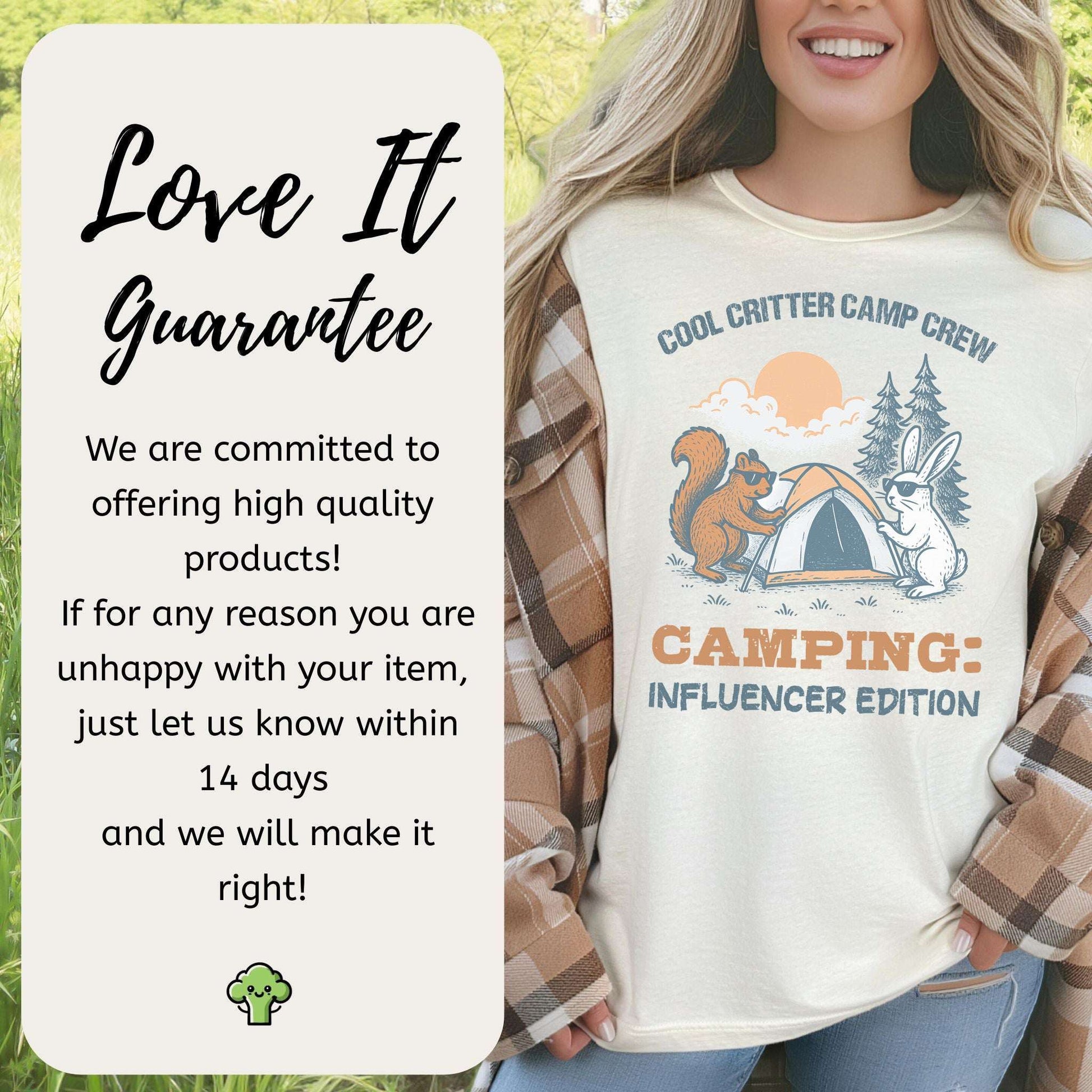Cool Critter Camp Crew Influencer Camping T-Shirt