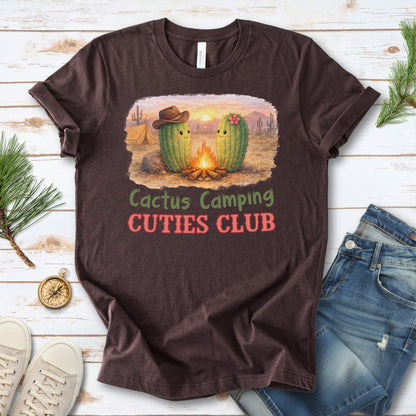 Cactus Camping Cuties Club Desert Campfire Cute Cactus T-Shirt