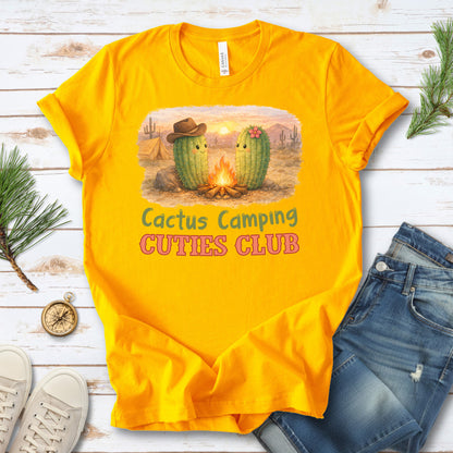 Cactus Camping Cuties Club Desert Campfire Cute Cactus T-Shirt