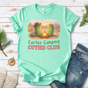 Cactus Camping Cuties Club Desert Campfire Cute Cactus T-Shirt